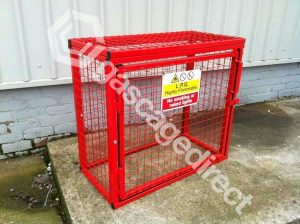 Gas Cylinder Cage with Mesh Base and One Full Shelf GC05 <br /> 3 x 19KG </br> H900 x W1000 x D500mm - Image 5