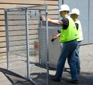 Folding Gas Cage with Forklift Skids